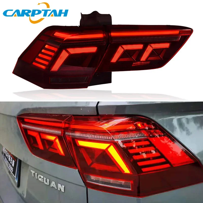 Car LED Taillight For Volkswagen Tiguan 2017 2018 2019 2020 2021 Rear Running Lamp Brake Reverse Dynamic Turn Signal Tail Light