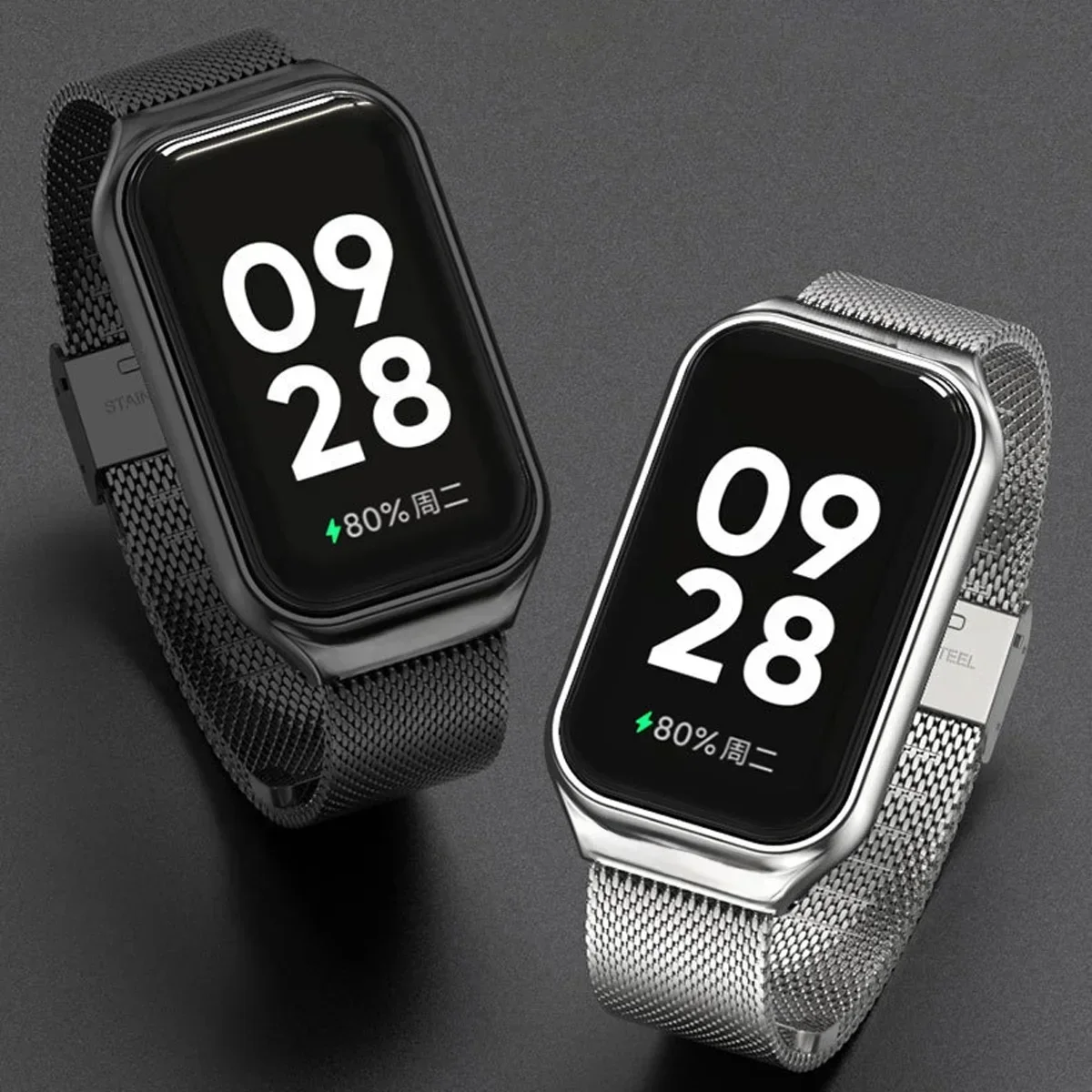 Strap For Xiaomi Mi Band 8 Active Bracelet for Xiaomi Smart Band 8 Active Stainless Steel Metal Watchband Mi Band 8 Active image 3