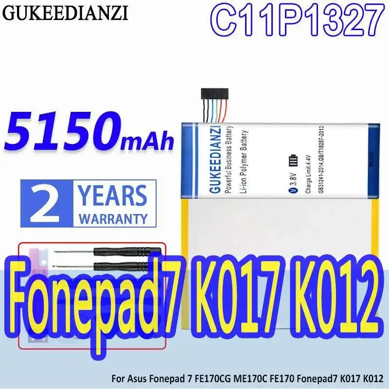 

Reliable Power Supply 5150Mah C11P1327 Tablet Battery For Asus Fonepad 7 FE170CG ME170C FE170 Fonepad7 K017 K012