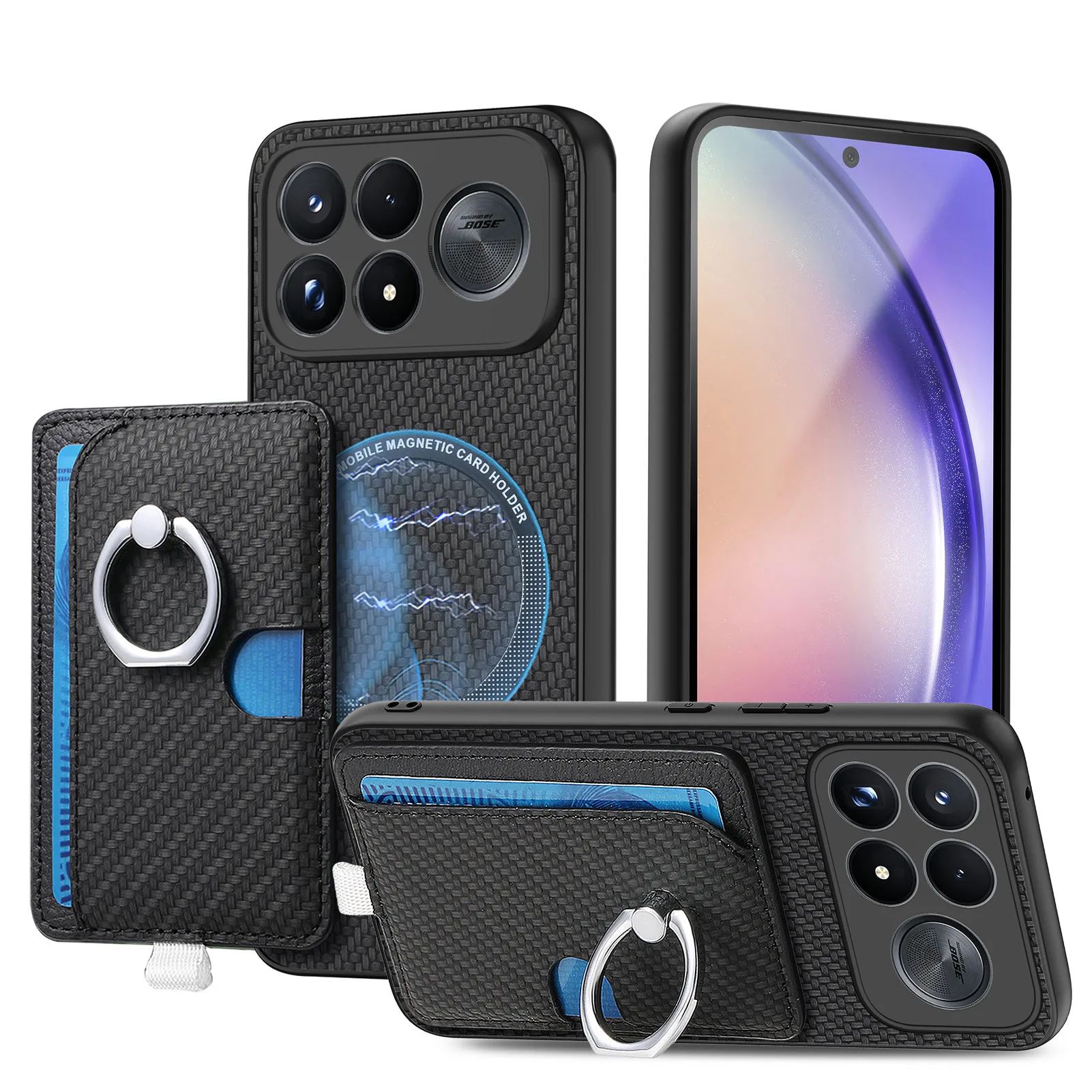 For POCO F9 Ultra POCO F9 Pro Case Luxury Magnetic Wallet Leather Card Holder Ring Shockproof Protection Back Cover Accessories