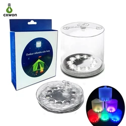 Luci gonfiabili solari RGB/bianco pieghevole solare da campeggio lampada a LED impermeabile da viaggio all'aperto portatile pieghevole illuminazione di emergenza