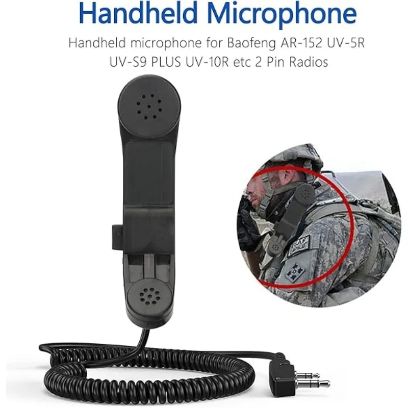Baofeng Military Grade Radio 2Pin K-Type Microphone Military Handheld Speaker Mic for BaoFeng AR-152 UV-5R Kenwood Two Way Radio view 3