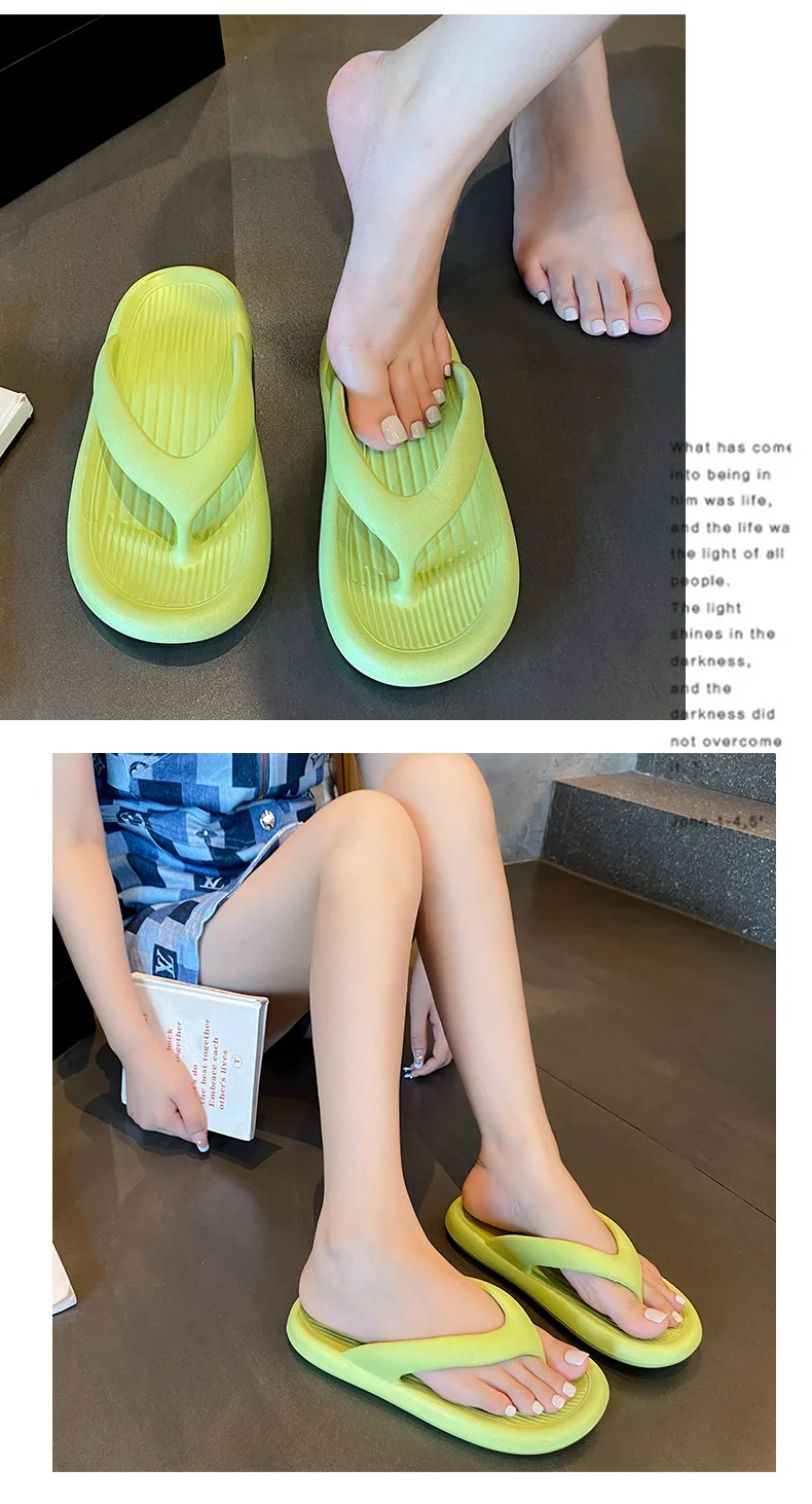 Evshine Damen-Sommer-Flip-Flops, Outdoor-Mode, rutschfeste Strand-Hausschuhe, bequem, weicher Boden, Damen-Sandalen, Haus-Badezimmer-Rutschen – Detail 21