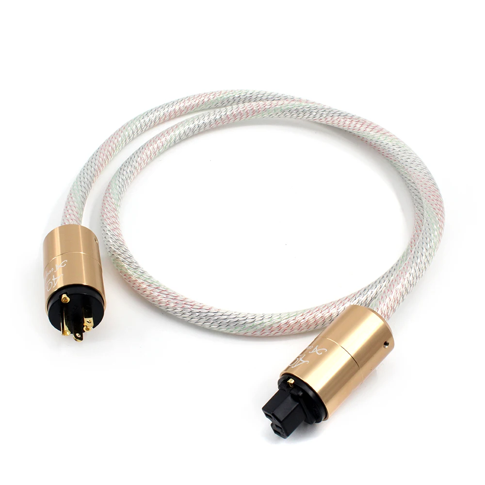 High Quality 12cores Valhalla power Cable cord EU/US POWER CABLE 7N OFC Power Cord with Gold Plated Plug Amplifier CD Wire