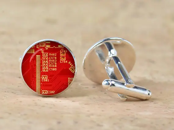 Unisex Computer Circuit Board Cufflinks