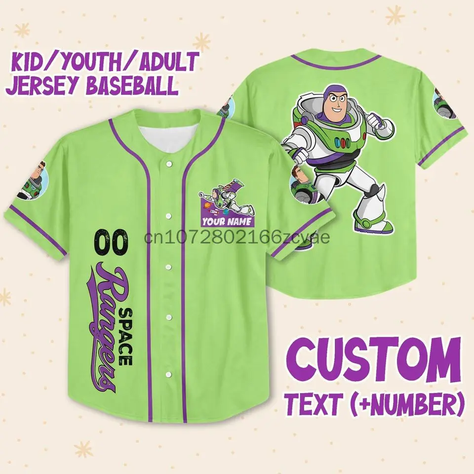 New Free Custom Toy Story Buzz Lightyear Baseball Jersey Streetwear FashionSummer Men\'s And Women\'s Short Sleeve Baseball shirt