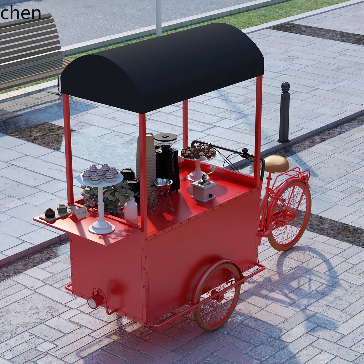 mobile stall night market mobile coffee cart upside down donkey tricycle