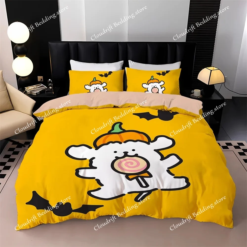 

New Cartoon Puppy Bedding Set 3D Digital Printed Pug Duvet Cover Set With Pillowcases Anime Quilt cover Kids Adult Size