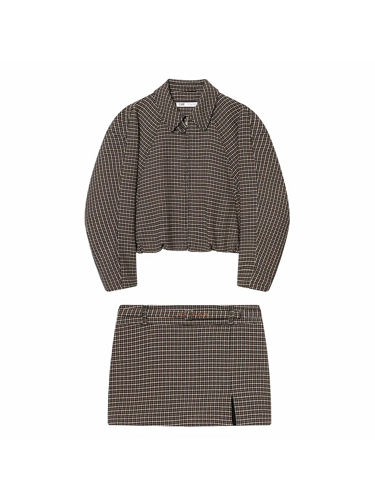 

Женский новый модный куртка-бомбер с длинным рукавом, женский комплект из 2 предметов, мини-юбка в сетку, женский костюм, комплект из двух предметов, женский наряд