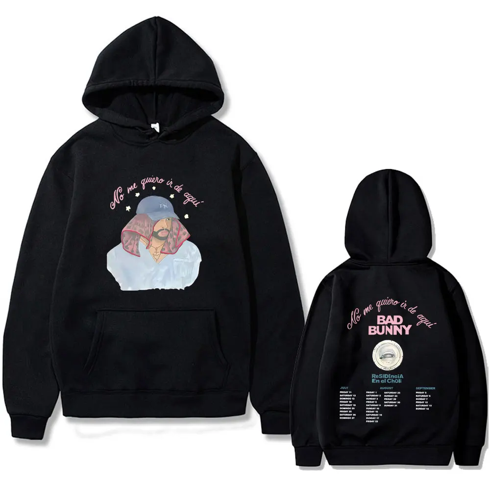 

Rapper Bad Bunny No Me Quiero Ir De Aquí Residency Tour Hoodie Debi Tirar Mas Fotos DTMF Pullover Men Hip Hop Oversized Hoodies