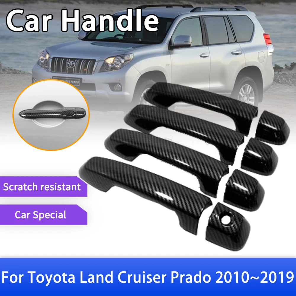 

Carbon Fiber Smart Door Handle Cover Fit for Toyota Land Cruiser Prado 150 J150 2010~2019 Car Exterior Accessories Stickers Trim