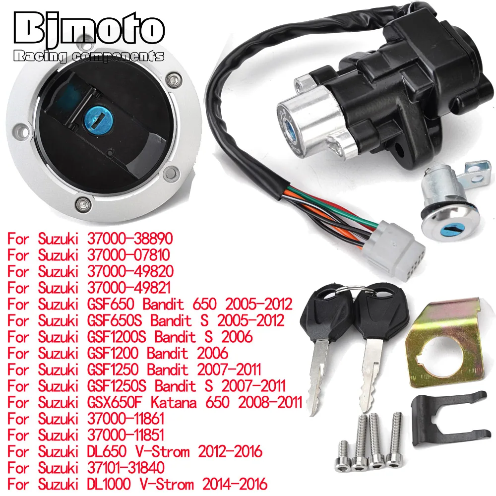 GSF-650 Fuel Gas Cap Ignition Switch Seat Lock with Key Kit For Suzuki GSF 650 1200 1250 S Bandit 650 S GSX-650F Katana 650