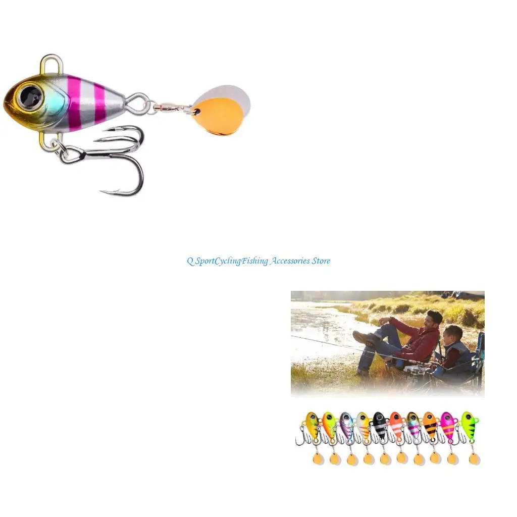 

Wobble Rotating Metal Vibration Baits Spinners Spoon Jigs Fishing Lures for Freshwaters Saltwater Angling