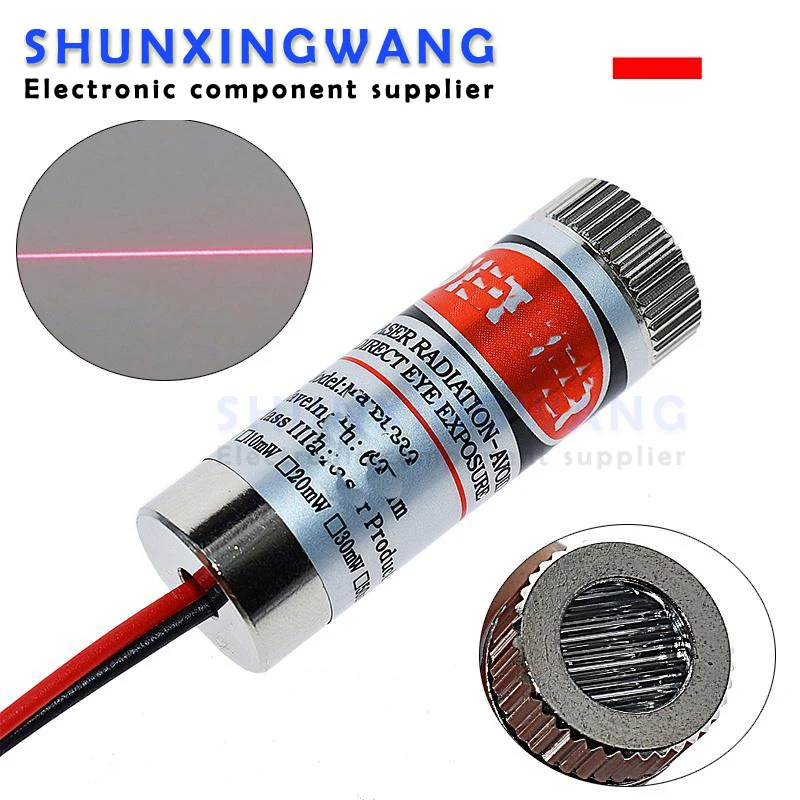 Red Point / Line / Cross Laser Module 5mW 650nm Focus Adjustable Laser Head 5V Laser Diode Head Industrial Grade