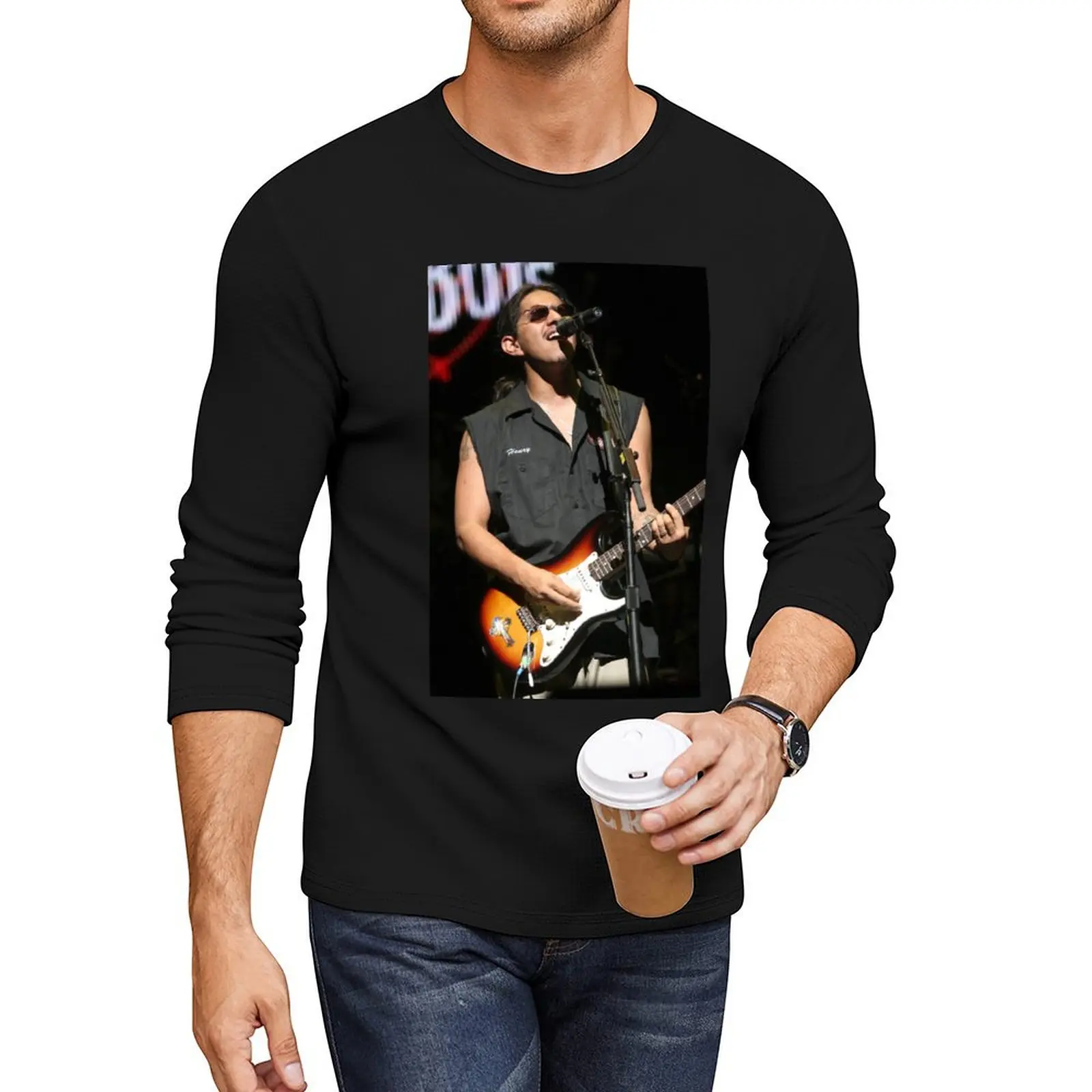 Henry Garza - The Los Lonely Boys - Photograph Long T-Shirt tops plus size tops mens plain t shirts