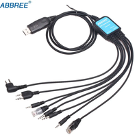 ABBREE Walkie Talkie 8 in 1 USB programming cable for Baofeng UV-5R Quansheng UV-K6 Motorola kenwood TYT QYT Mobile Ham Radio