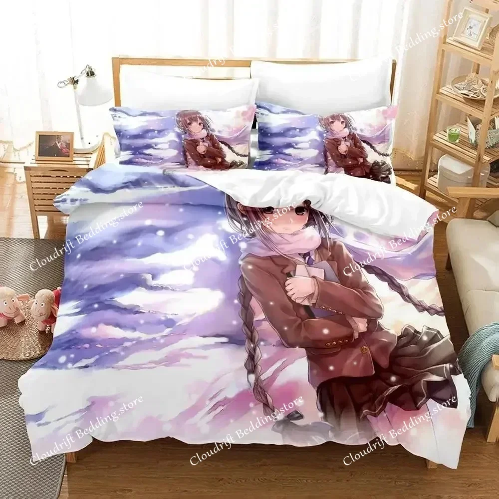 New  Bungaku Shoujo Bedding Set Single Twin Full Queen King Size Bed Set Adult Kid Bedroom Duvet cover Sets Kawaii Bed Sheet Set