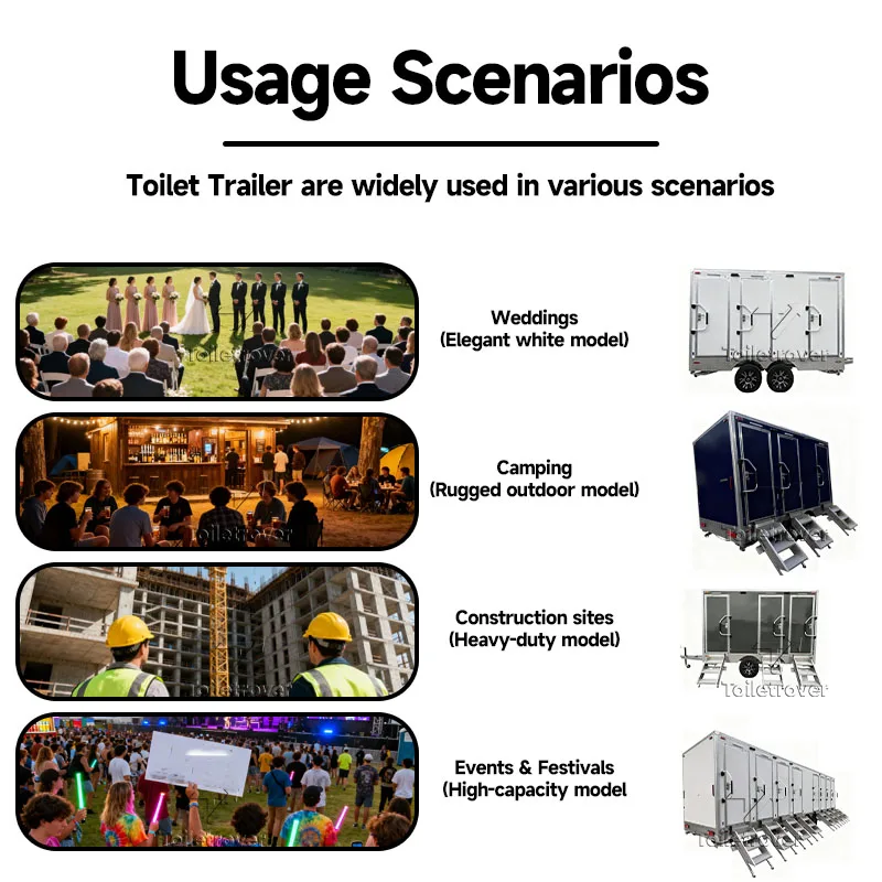 Street Luxury Portable Restroom Trailer Ourdoor Mobile Bathroom Trailer Portable Toilet Trailer for Wedding Parties