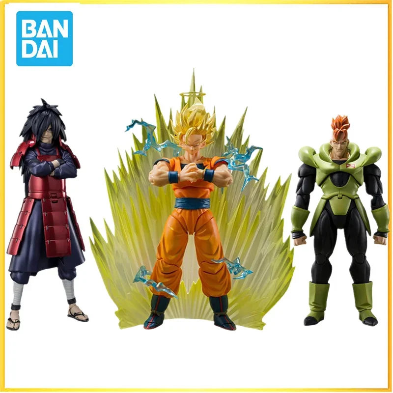 Bandai SHF Dragon Ball Z SDCC Son Goku Majin Buu Fat Shen Long Android 16 Naruto Uchiha Madara Action Figure Anime Model Toys