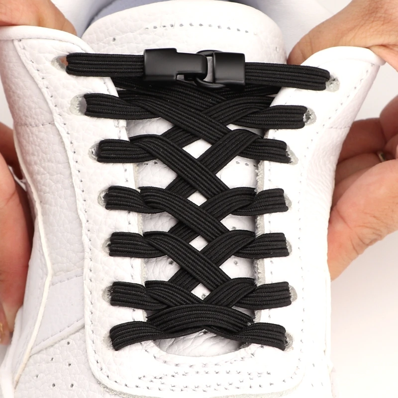 Elastic Shoelaces Without Ties Flat Shoe Laces Metal Buckle Lock Perfect For Sports And Fitness Enthusiasts Lazy Shoes Lace