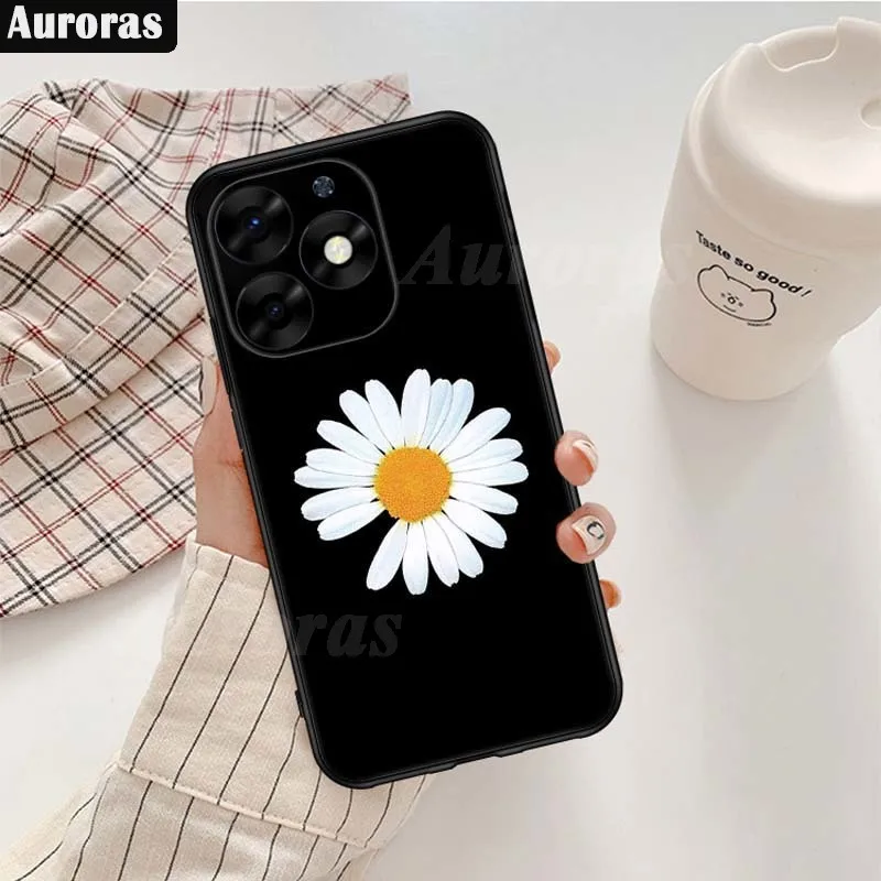 Auroras For Infinix Hot 40 Pro Case With Chrysanthemum Holder Ultra-Thin Smooth Soft Shell For Infinix Hot 40 Cover Fundas