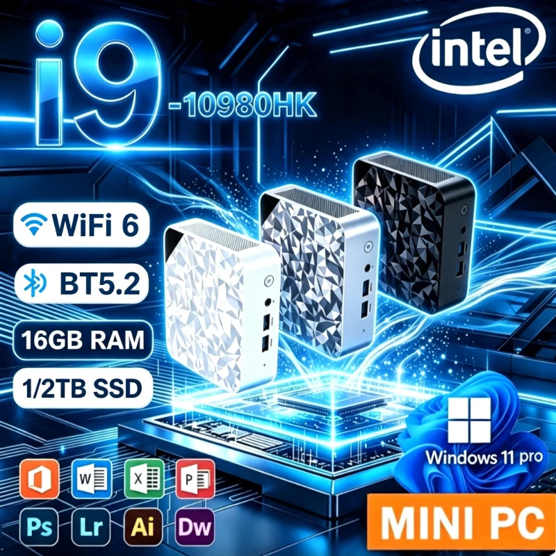 New Multi-purpose Mini PC Portable Mini PC Intel Core i9 10980HK 16GB RAM 1TB 2TB SSD Gaming Computer WiFi6 Desktop PC