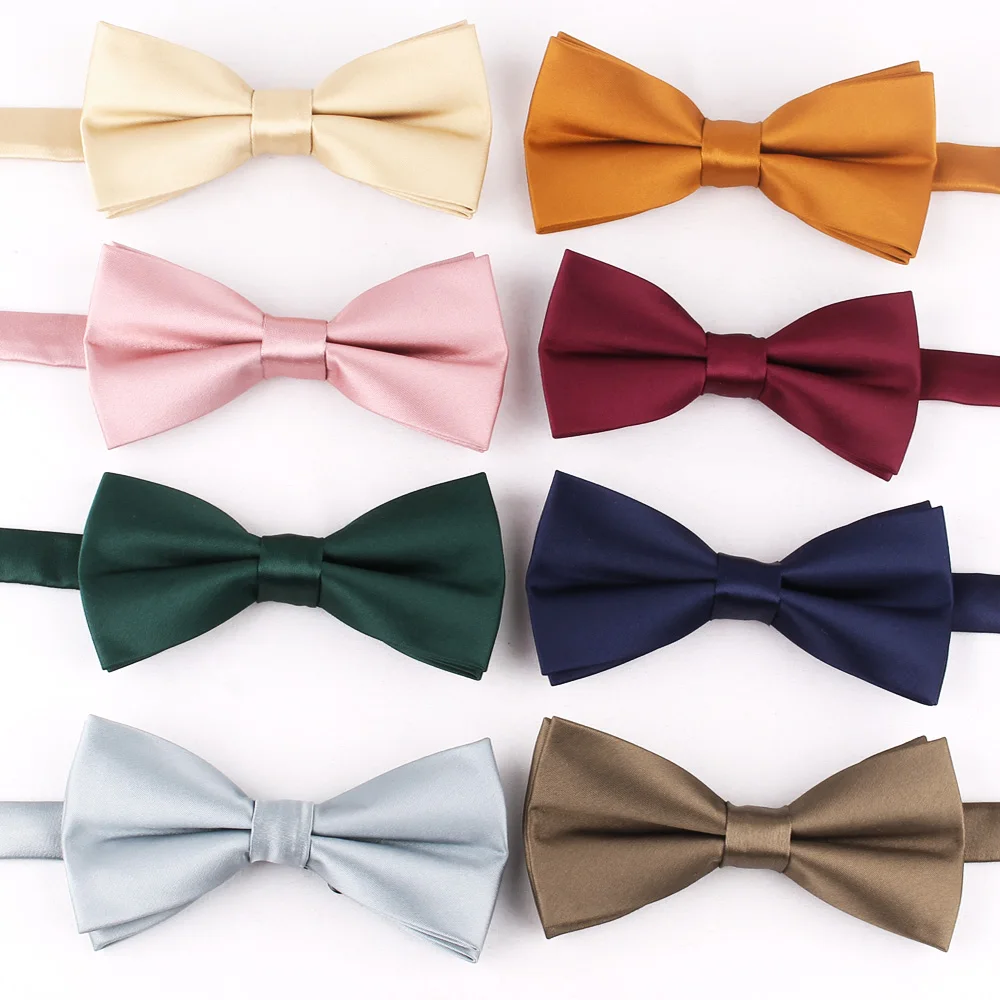 

Premium Solid Color Mens Bow Tie Stylish Banquet Fashion Bowties for Wedding Birthdays Good Gift For Him