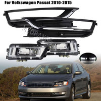 Auto Front Fog Light for VW Passat B7 2011 2012 2013 2014 2015 Headlight Foglamp Chrome Grill Left Right Bumper Cover 56D853665