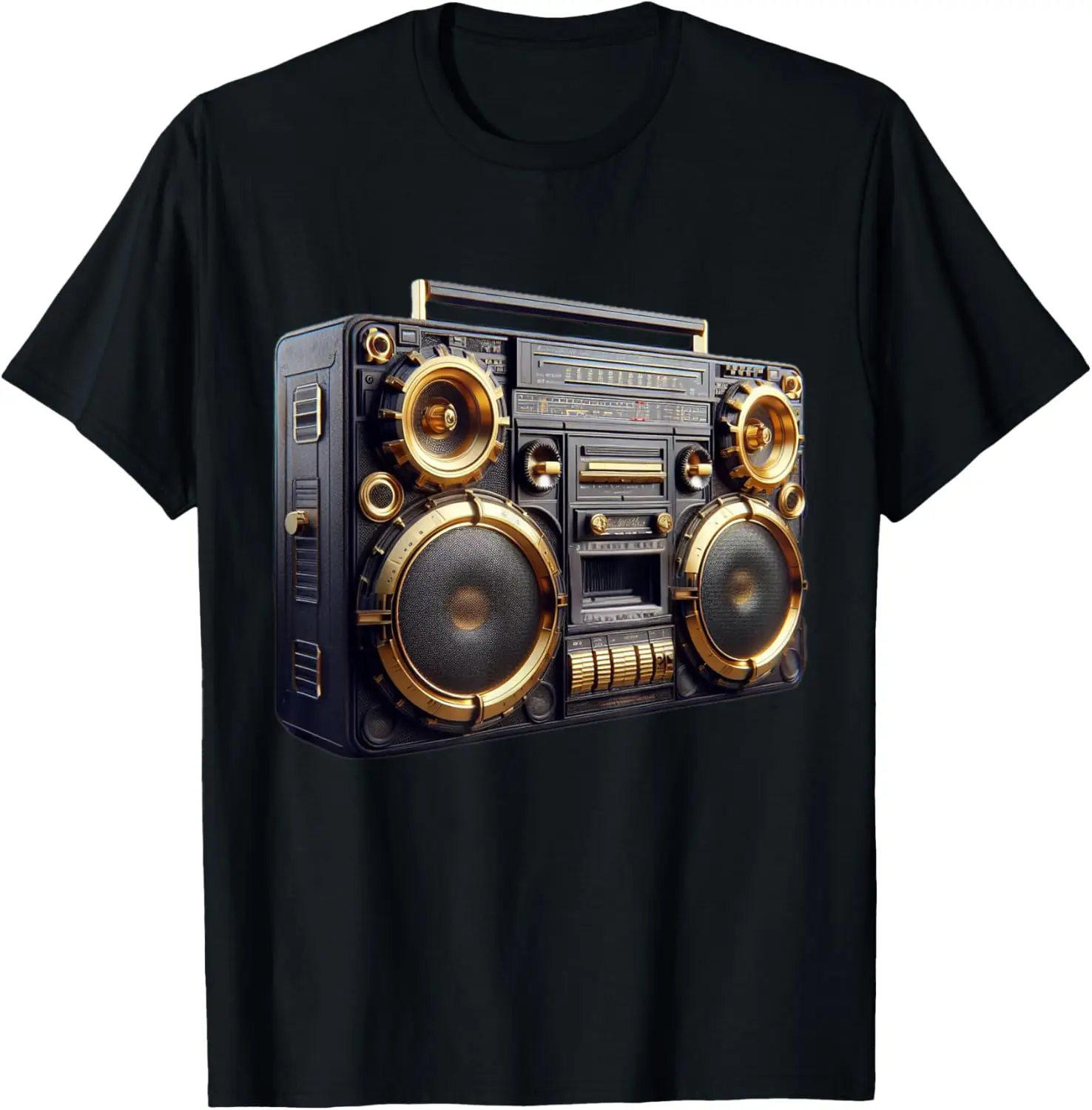 Ghetto Blaster Gold 80's 90's Old School Rap Hip Hop T-Shirt