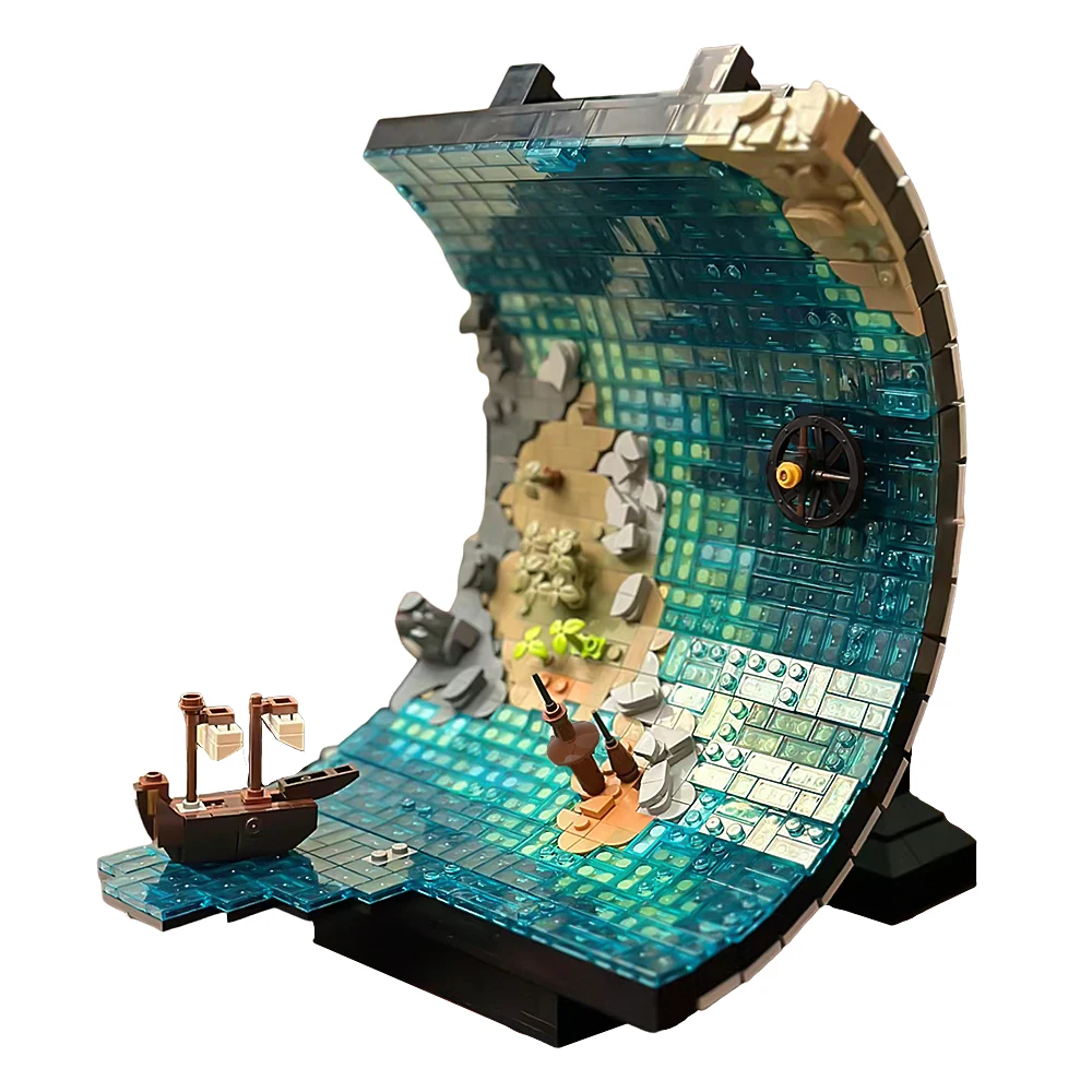 ตัวต่อโกบริกส์ MOC เรือโจรสลัด คลื่นยักษ์ ตัวต่อเรือโจรสลัดยุคกลาง ผจญภัยทางทะเล ของเล่นประกอบ ตัวต่อ ของขวัญสำหรับเด็ก