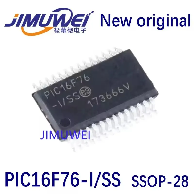 Microcontrolador montado em superfície, PIC16F76-I SS SSOP-28, 8 bits, 100% novo e original