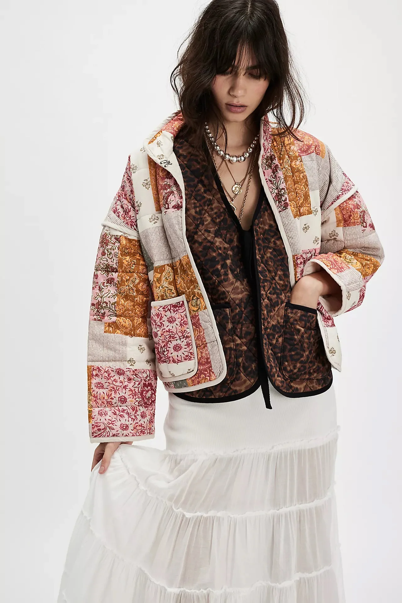 

Women's Vintage Floral Print Oversized Jacket Long Sleeve Button Down Coat Casual Streetwear Top