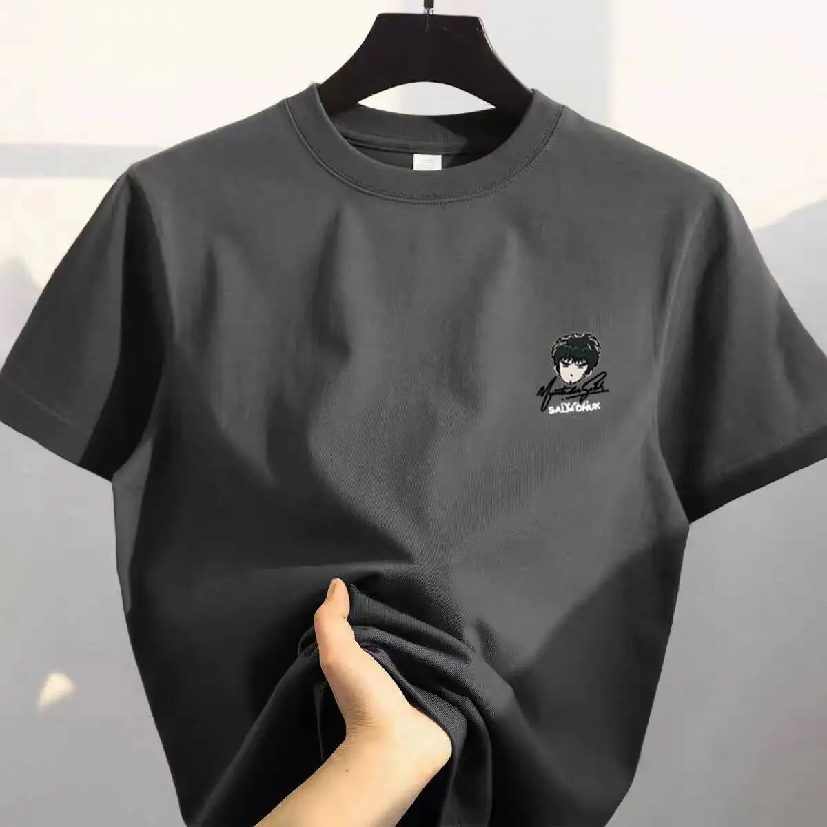 Loose Fit Pure Cotton ort Sve T-irt ex Summer Faion Brand Tagkita round Ne Letter Print Top for Men And Women