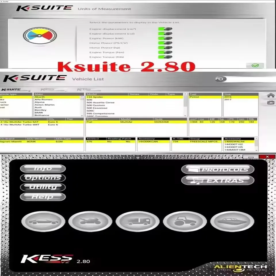 

инструмент Ksuite 2,80 программного обеспечения для Kess V5.017 ECU Programmer Ktag 2.25 ECU Chip Tuning Tool