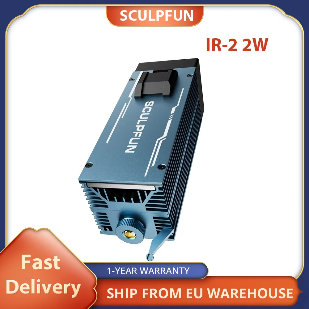 SCULPFUN IR-2 2W Infrared Laser Module, 1064nm Wavelength, 0.03mm Laser Spot, for S9 / S10 / S30 Series / S30 Ultra Series / SF