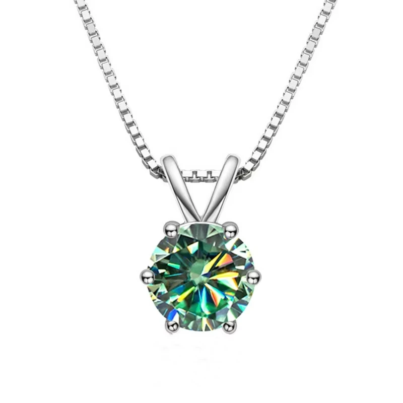1.0ct-5ct Moissanite Pendant Necklace With Certificate For Women Original Real 925 Silver Chain Solitaire Drop Necklaces - view 6