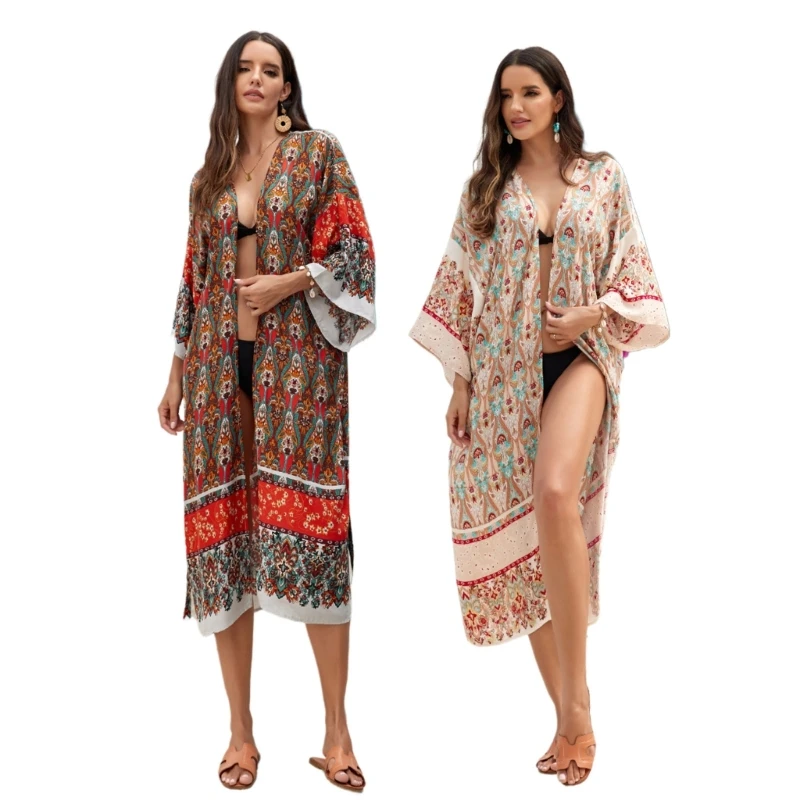 

Женский сексуальный купальник, накидки, свободные купальники с цветочным принтом, кардиган, солнцезащитные кремы для купания,