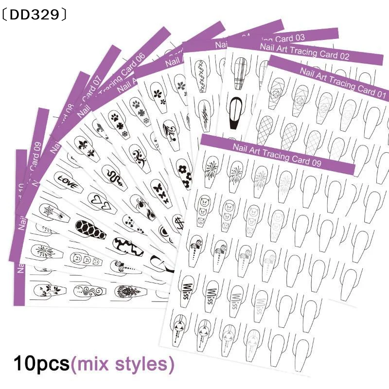 10pcs Nail Art Lines Practice  - Resin Art Guide Free recension och pris