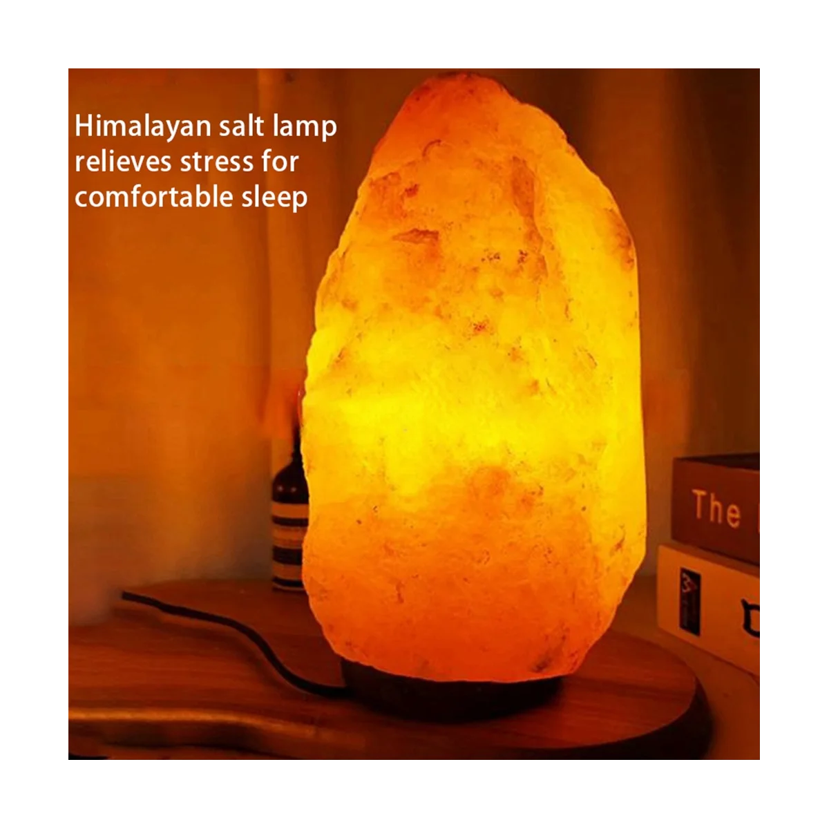 Himalayas Crystal Salt Lamp USB LED Atmosphere Light Air Purifier Night Light Bedroom Living Room Decorative Light UK