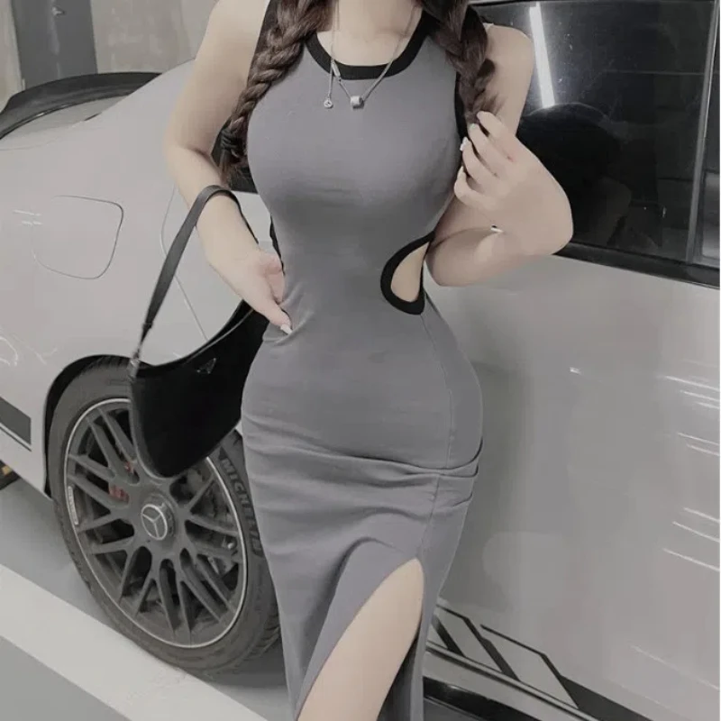 

Korean Fashion Slim Sexy Sleeveless Summer Female Clothing New Bag Hip Skinny Elegant Temperament Mini All-match Tight Dress