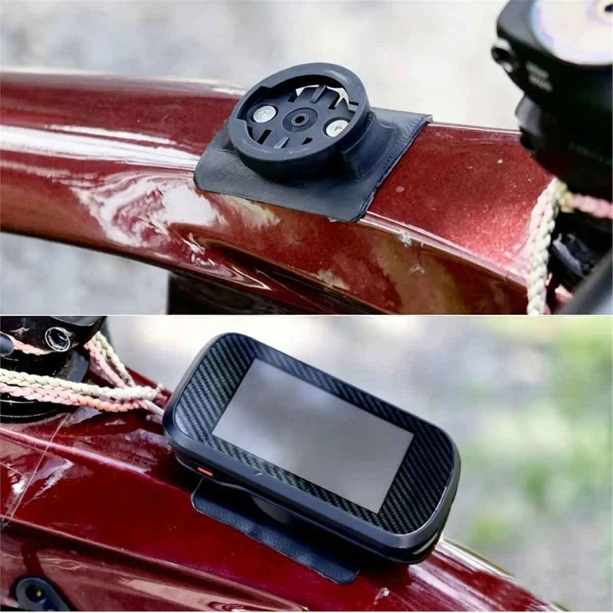 【MUST-HAVE LIST】 Top Tube Bike Computer Mount with Anti-Lost Lanyard for Flexible Base