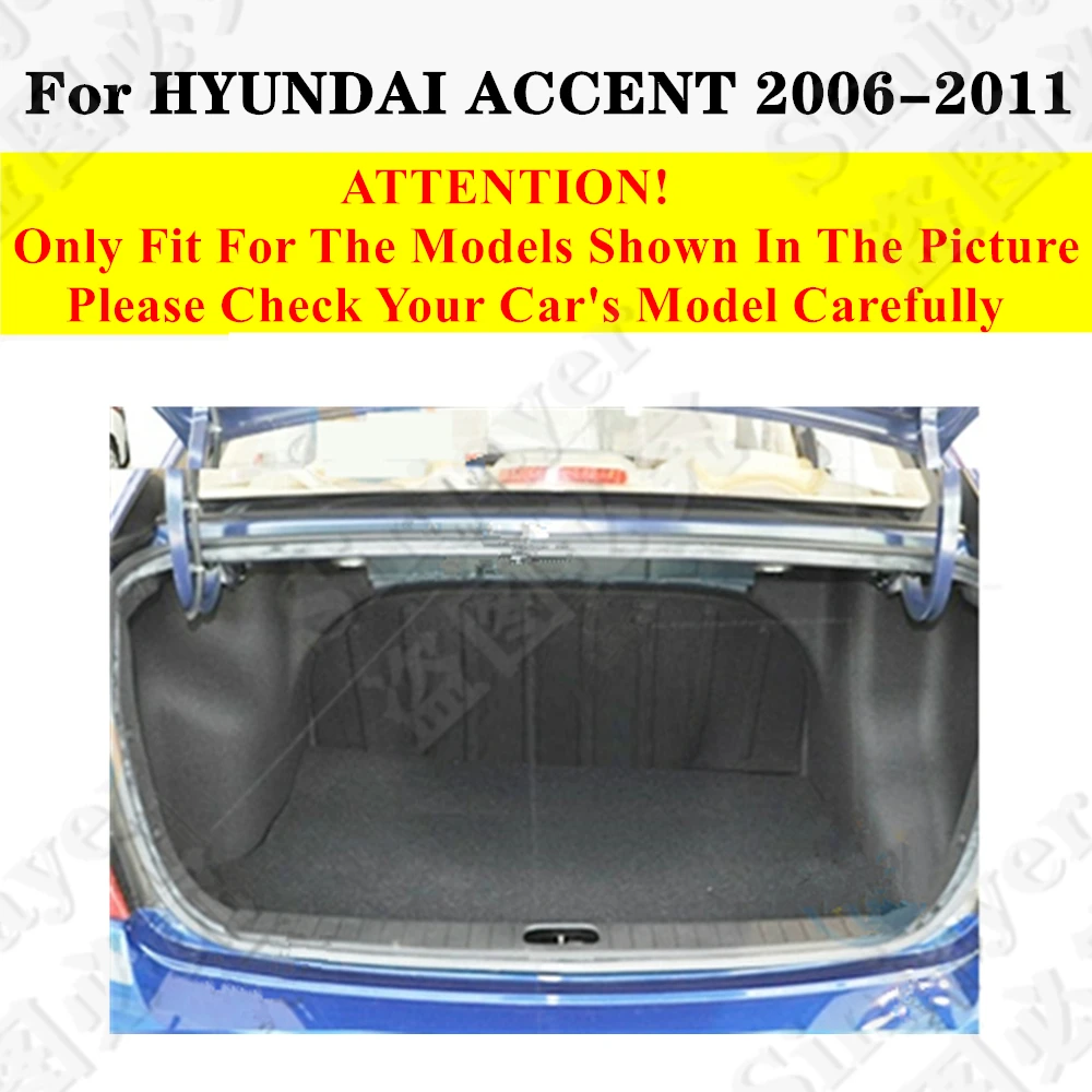 Car Trunk Mat For HYUNDAI Accent 2011 2010 2009 2008 07 2006 Flat Side Rear Cargo Protect Carpet Liner Cover Tail Boot Tray Pad