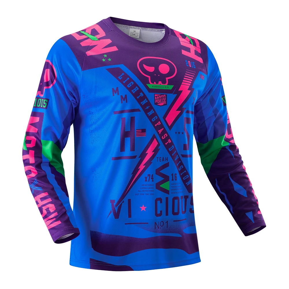 

﻿HISERWA Downhill jersey Man Long sleeve Motocross T-shirt SportWear Bike Enduro Motorcycle DH Moto Mountain MTB Racing Tops ﻿