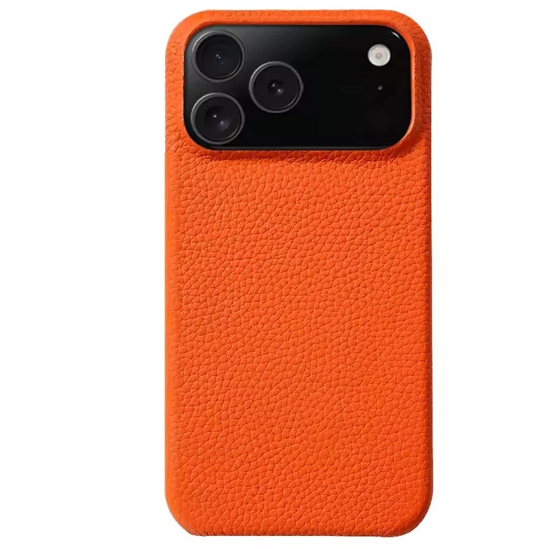 Simulation Rindsleder Handyhülle für iPhone 17 Pro Max 17 Air Cover iPhone Air Orange Farbe Hülle