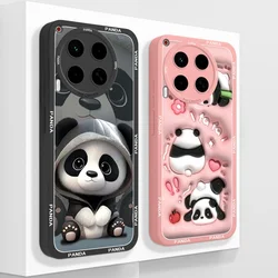 Case For Tecno Camon 30 Pro Premier Back Cover Cute Panda Full Coverage Funda Soft Liquid Silicone Phone Cases For Camon30 4G 5G