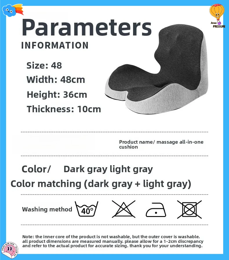 

2025 NEW Imitating Human Hand 3D Bump Massage, Sitting on An Integrated Cushion To Support The Waist Bump Massage Seat Cushion