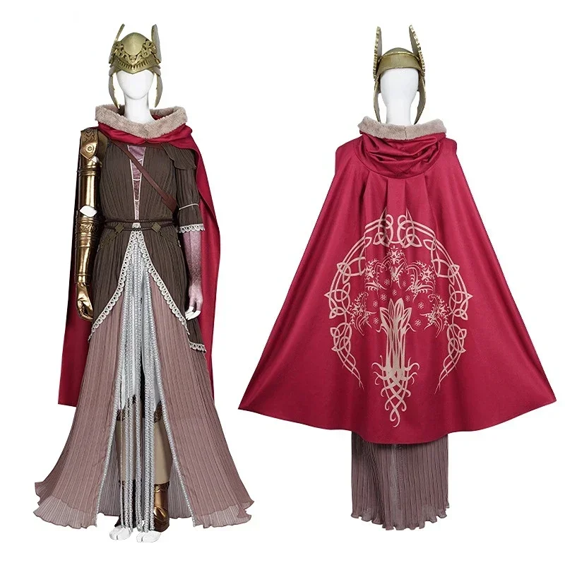 Traje de Elden Malenia Cos para mujer, traje de juego de rol, anillo de hombre viejo, Valkyrie, mismo vestido de Malenia, accesorios de disfraces de Halloween