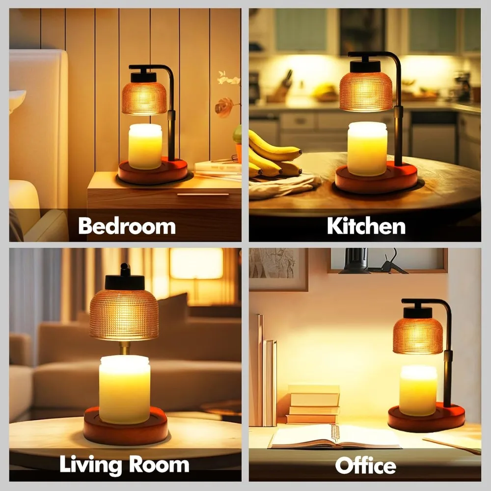 Candle Warmer Lamp with Timer Adjustable Height, Dimmable, 24-Hour Timer for Home Decor & Gifts Candle Warmer Lamp