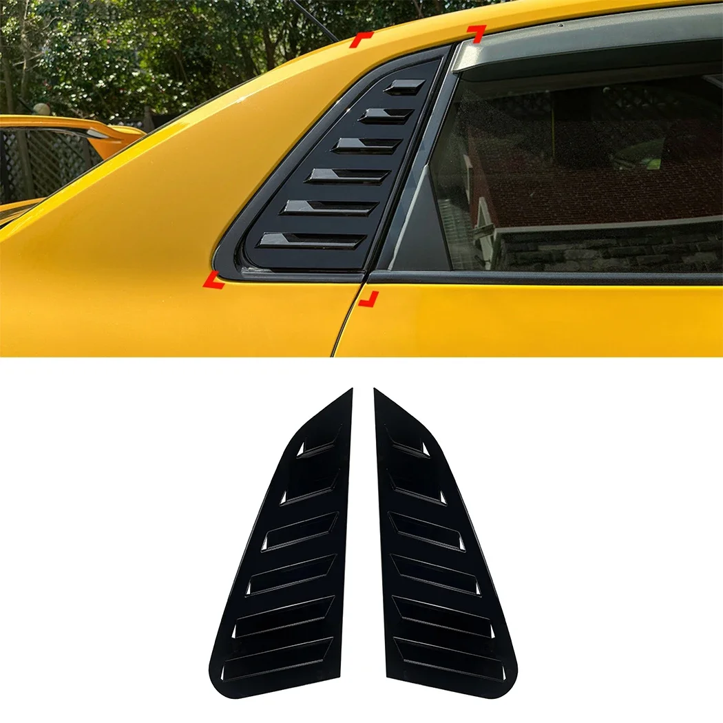 

GEFENSI Car Rear Window Shutter Cover Trim For Subaru WRX STI 2011 2012 2013 014 Window Louver Side Vent Trim Glossy Black