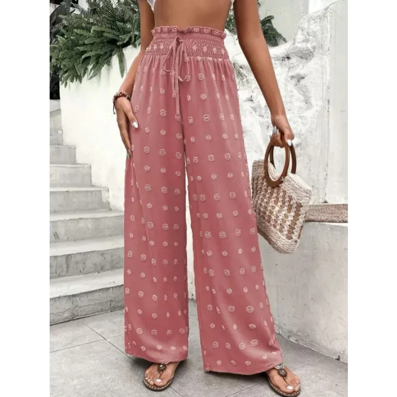 Women's New Loose High Waist Wide Leg Pants Fashion Casual Solid Long Pants for Women Spring and Summer Elegant Womens Clothing